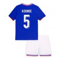 Maglia Calcio Francia Jules Kounde #5 Prima Divisa Bambino Europei 2024 Manica Corta (+ pantaloncini)